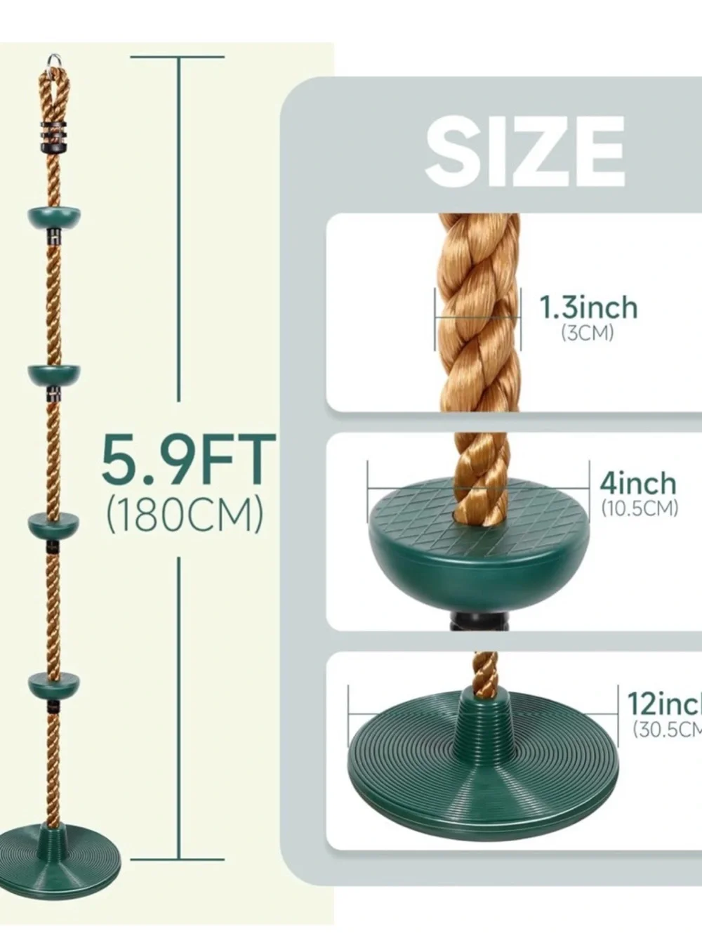 ZNCMRR Climbing Rope,Platforms & Disc Swing Seat Set,Playground Accessories 3+